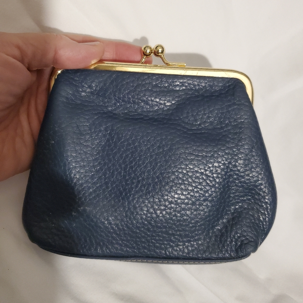 Dooney & Bourke Kisslock Coin Wallet Pebble Leather Blue (NEW without Tags) - Picture 10 of 12